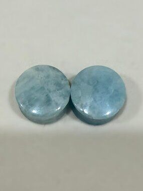 3/4" 19mm Aquamarine Stone Plugs by Oracle Body Jewelry (Double Flare)